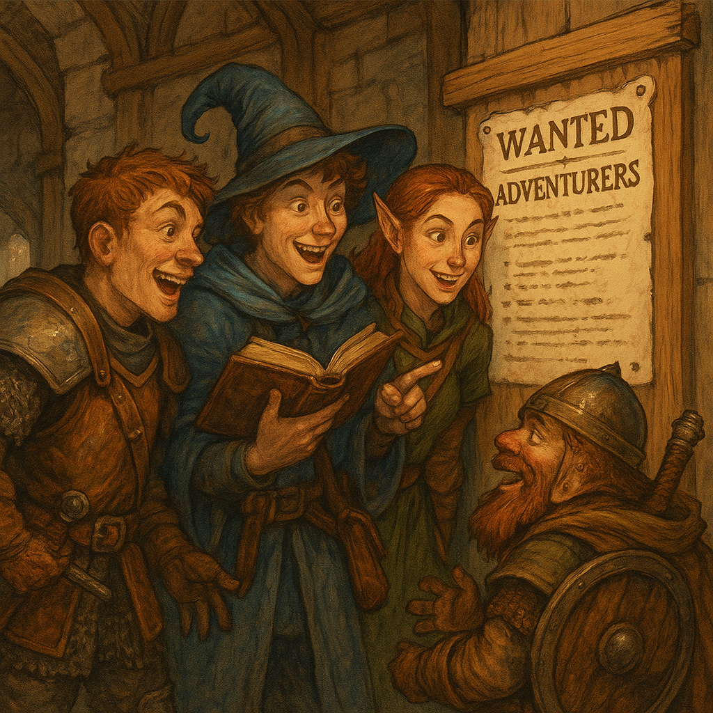 A group of neophyte adventurers are excited to find a job post that fits them (nearly) perfectly!