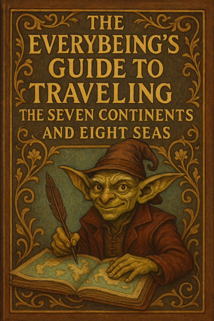 The cover of The Everybeing's Guide to Traveling the Seven Continents and Eight Seas.