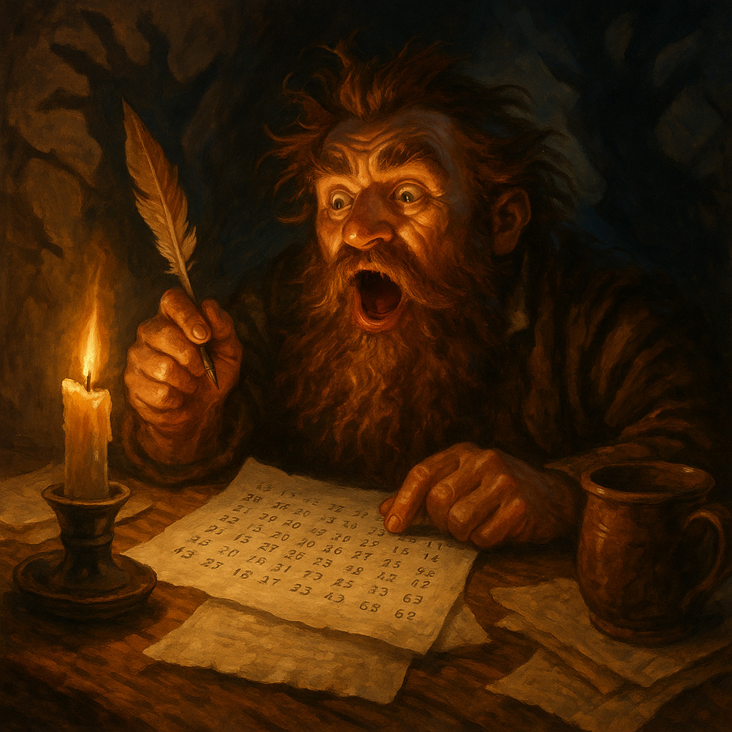 Late at night, a revelation about the codes hits Wulfgang Spicebeard